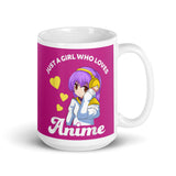 Just a Girl Who Loves Anime White glossy mug