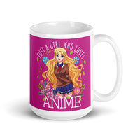 Just a Girl Who Loves Anime 2 White glossy mug