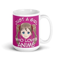Just a Girl Who Loves Anime 4 White glossy mug
