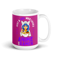 Just a Girl Who Loves Anime & Ramen 2 White glossy mug