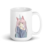 Anime Unicorn White glossy mug