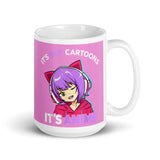Not Cartoons, Anime White glossy mug