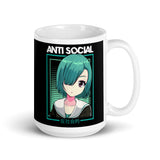 Anti-Social Anime 2 White glossy mug