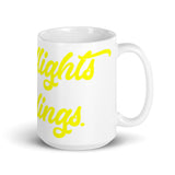 Catch Flights Not Feelings 24 White glossy mug