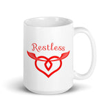 Restless White glossy mug