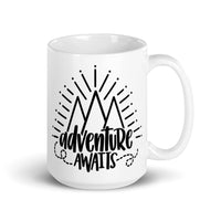 Adventure Awaits White glossy mug