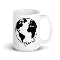 Travel Globe White glossy mug