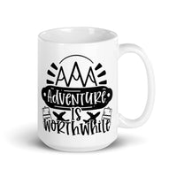 Adventure is Worthwhile White glossy mug