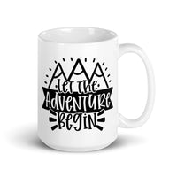 Let the Adventure Begin White glossy mug