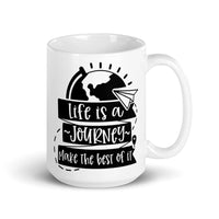 Life is a Journey White glossy mug