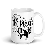 Oh the Places You Will Go White glossy mug