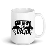 Time for Travel White glossy mug