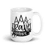 Travel More White glossy mug