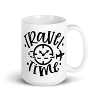 Travel Time White glossy mug