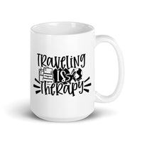 Traveling is My Therapy 2 White glossy mug