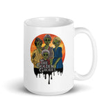 The Golden Ghouls White glossy mug