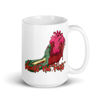 Hearts Not Parts White glossy mug