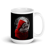 Red Hooded Wolf White glossy mug