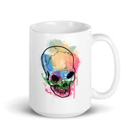 Watercolor Skull 9 White glossy mug