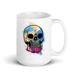 Watercolor Skull 8 White glossy mug