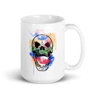 Watercolor Skull 7 White glossy mug