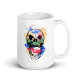 Watercolor Skull 7 White glossy mug