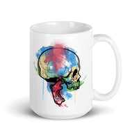 Watercolor Skull 4 White glossy mug