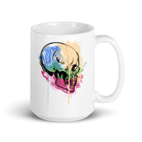 Watercolor Skull 3 White glossy mug