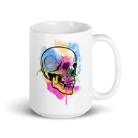 Watercolor Skull 2 White glossy mug