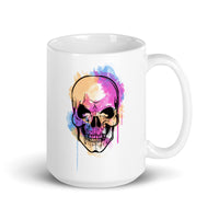 Watercolor Skull 1 White glossy mug