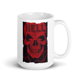 Hell Skull White glossy mug