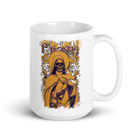 Pray Skull White glossy mug