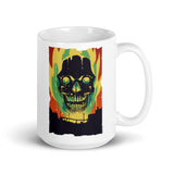 Fire Skull White glossy mug