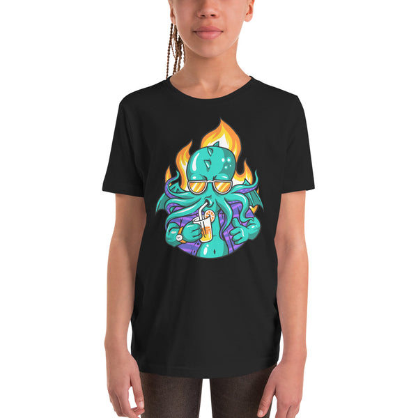 Drinkin Cthulu Youth Short Sleeve T-Shirt