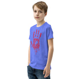 Zombie Bloody Handprint Youth Short Sleeve T-Shirt