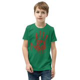 Zombie Bloody Handprint Youth Short Sleeve T-Shirt