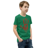 Zombie Bloody Handprint Youth Short Sleeve T-Shirt