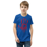 Zombie Bloody Handprint Youth Short Sleeve T-Shirt