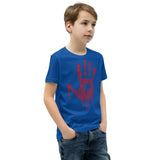 Zombie Bloody Handprint Youth Short Sleeve T-Shirt