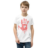 Zombie Bloody Handprint Youth Short Sleeve T-Shirt