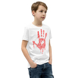 Zombie Bloody Handprint Youth Short Sleeve T-Shirt